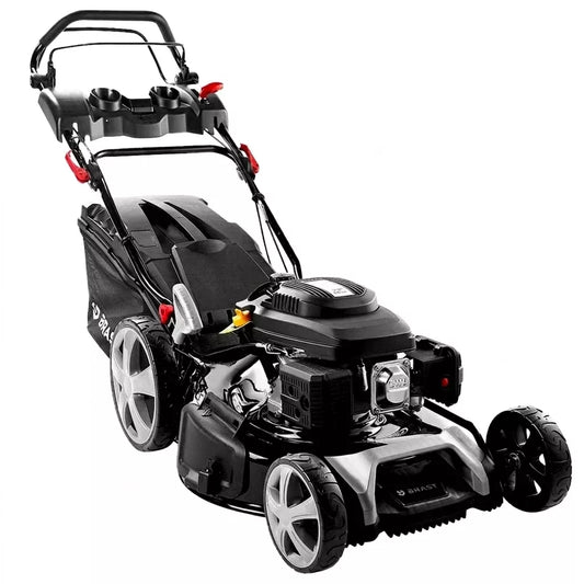 Benzinrasenmäher mit Antrieb 5,2kW (7PS)  inkl. Motoröl, TÜV 55 cm Schnittbreite, 60L Fangkorb, 4 Takt OHV Motor, Stahlgehäuse, ESTART